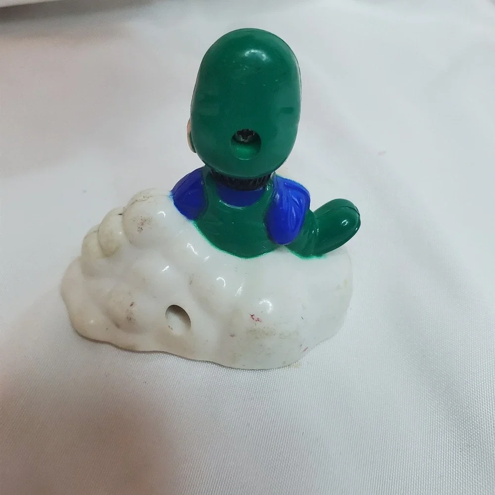 Vintage 1989 McDonalds Happy Meal Toy Super Mario Bros Luigi Pull Back Cloud Car